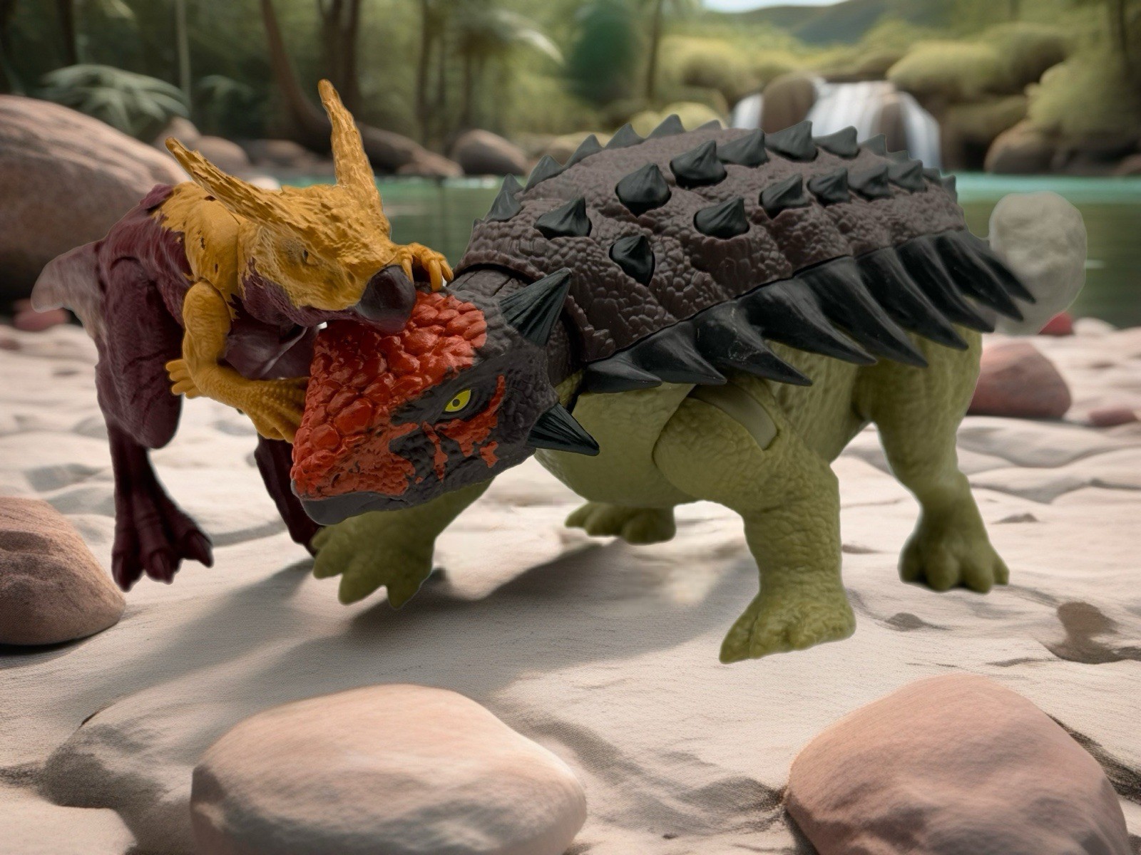 Mattel Jurassic World Roaring Ankylosaurus Action Dinosaur Toy Hypsilophodon