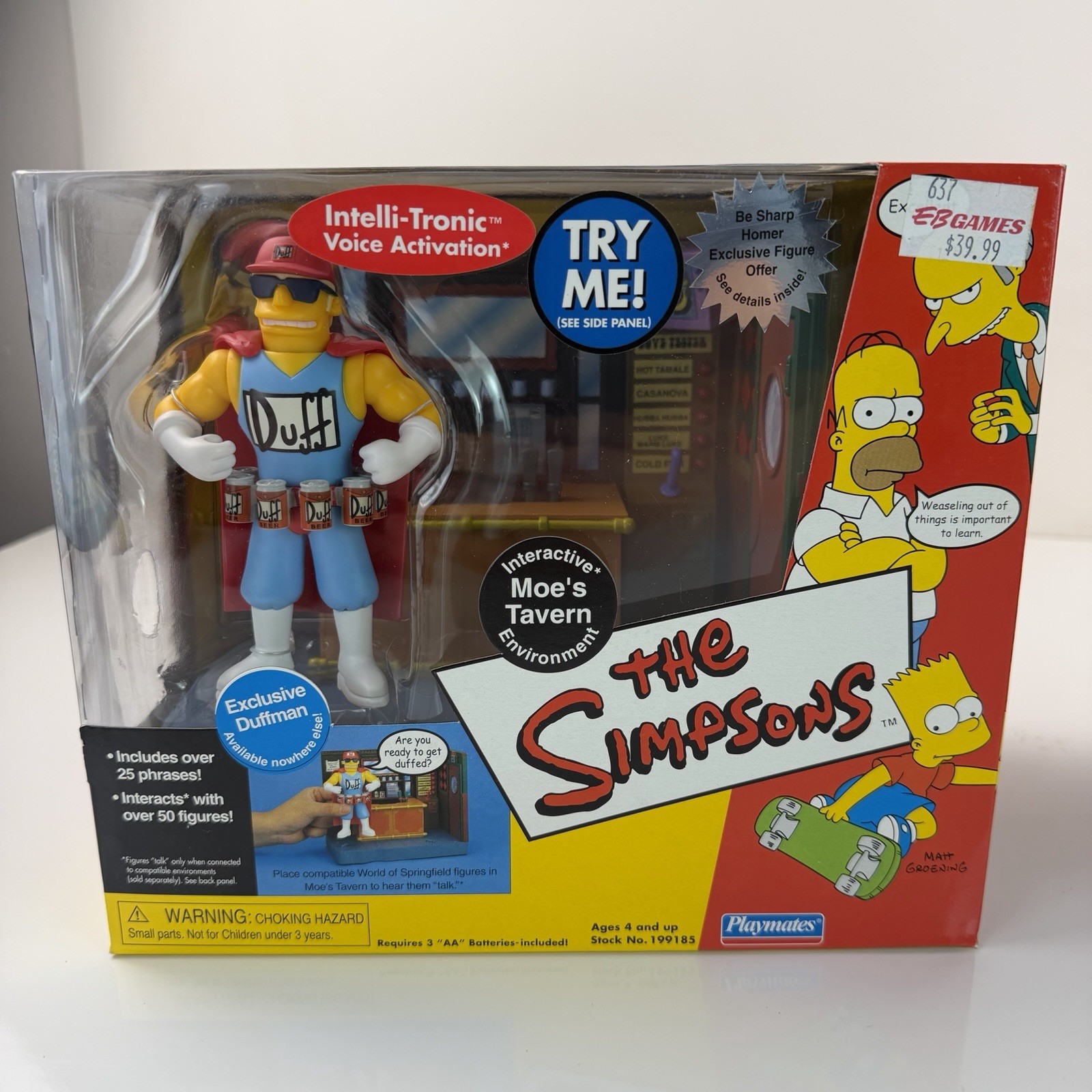Moe’s Tavern w Exclusive Duffman THE SIMPSONS Playmates MOC NEW Sealed