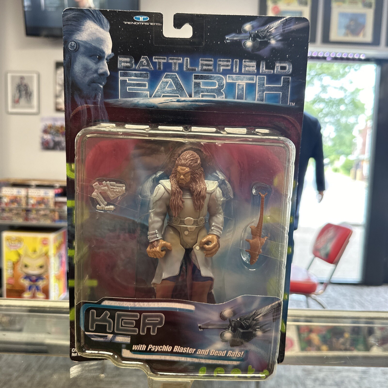 New 1999 Battlefield Earth Ker Action Figure With Blaster and Rats
