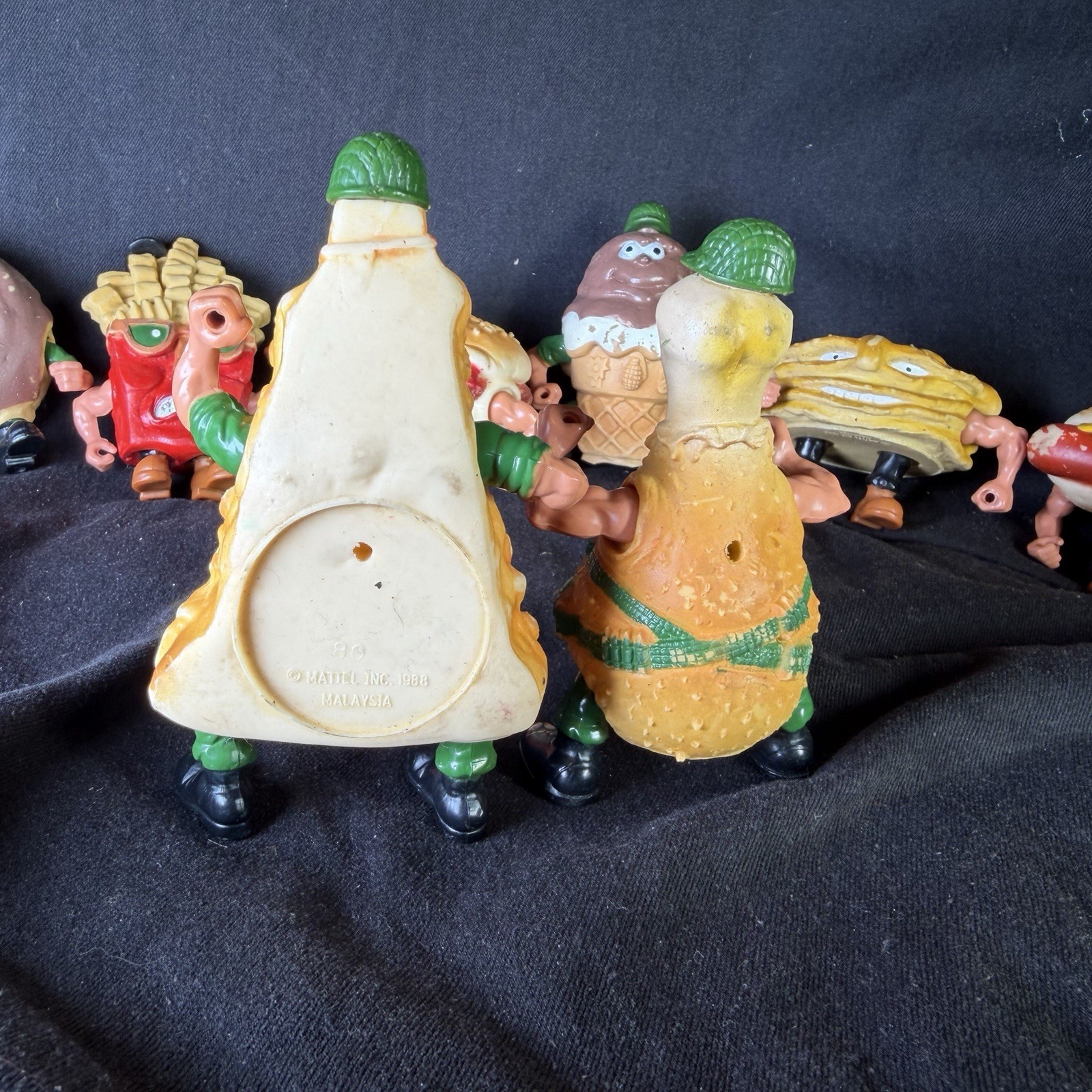 Lot Of 8 Food Fighters 1988 Mattel Action Figures – Read and See Photos