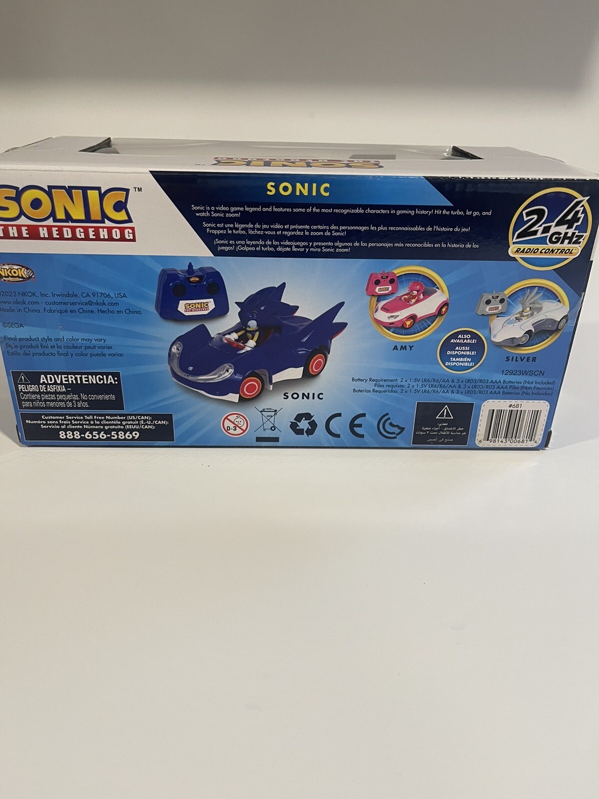 Sonic The Hedgehog Radio Control Car MISB 2023 NKOK 2.4 GHz New In Box