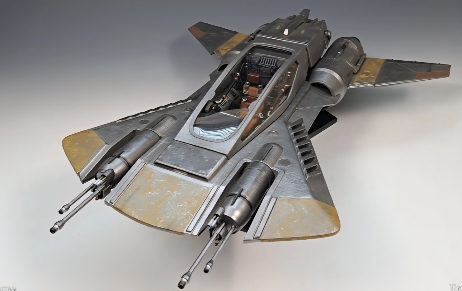 Star Wars Mandalorian Snub Starfighter 22″ Model Kit W Base 1/16 Custom 3 Model