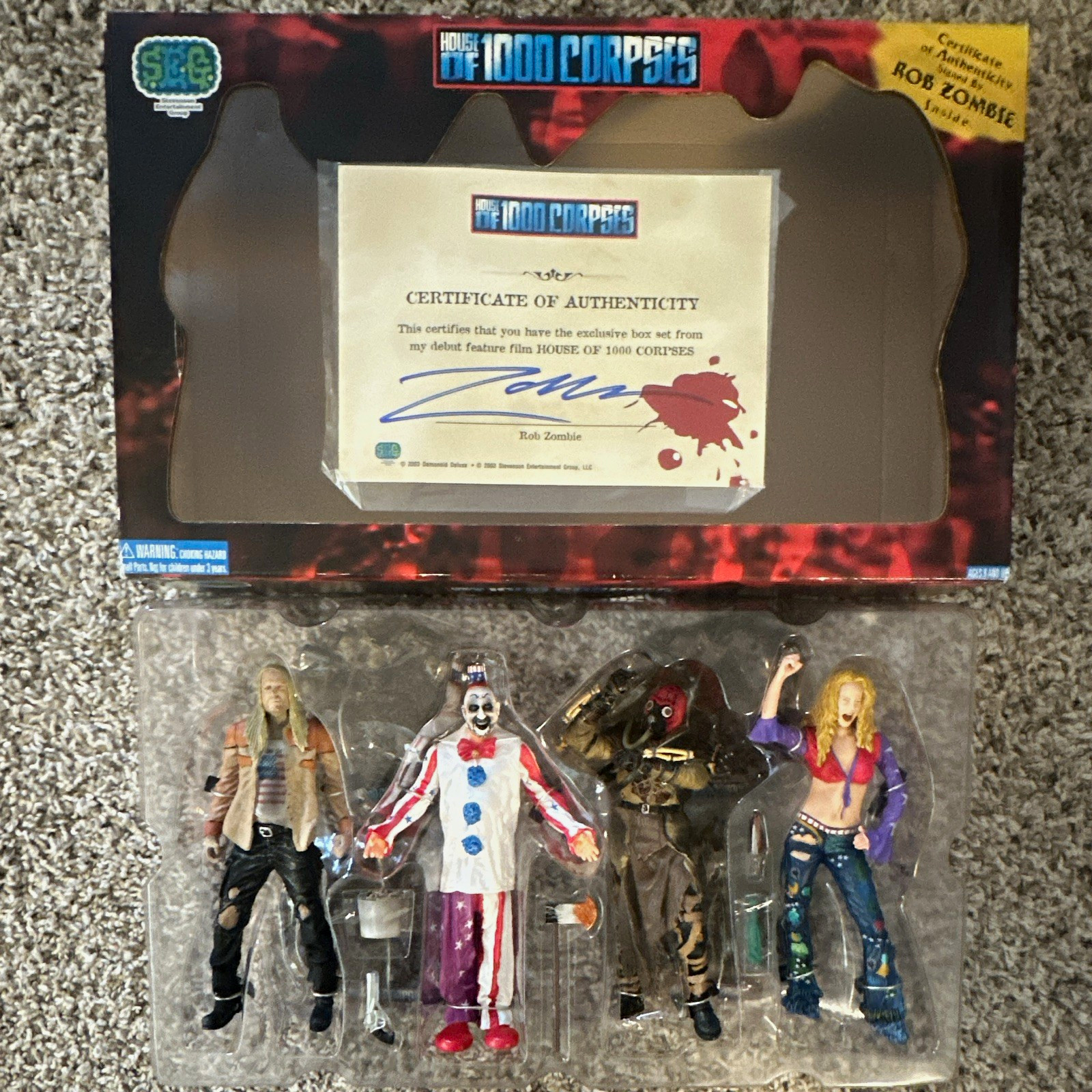 Rare NOS House of 1000 Corpses Boxed Figure Set COA 2003 Signed ROB ZOMBIE