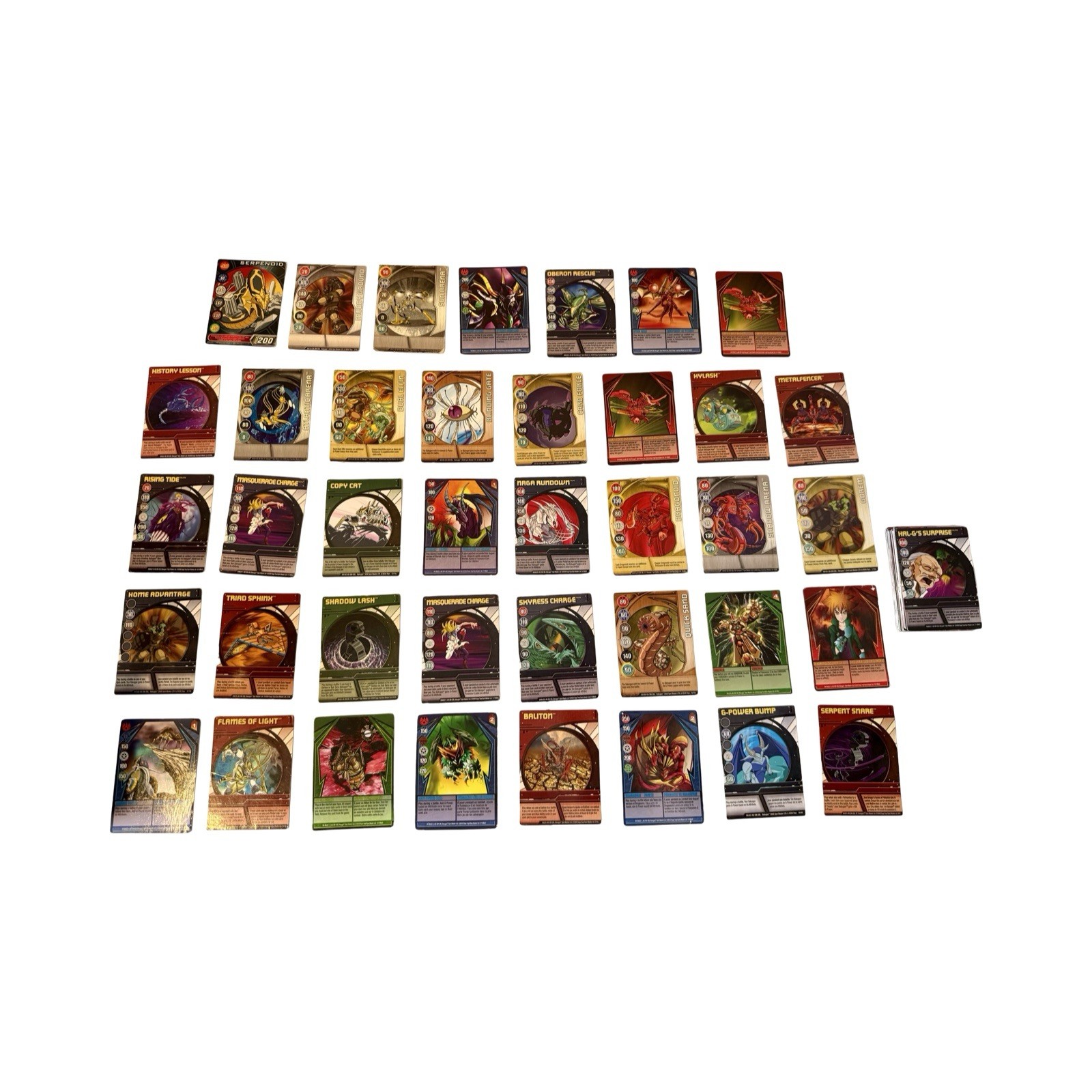Bakugan Battle Brawlers Lot of 35 Figures, 2 Carry Cases, & Big Deck of Cards