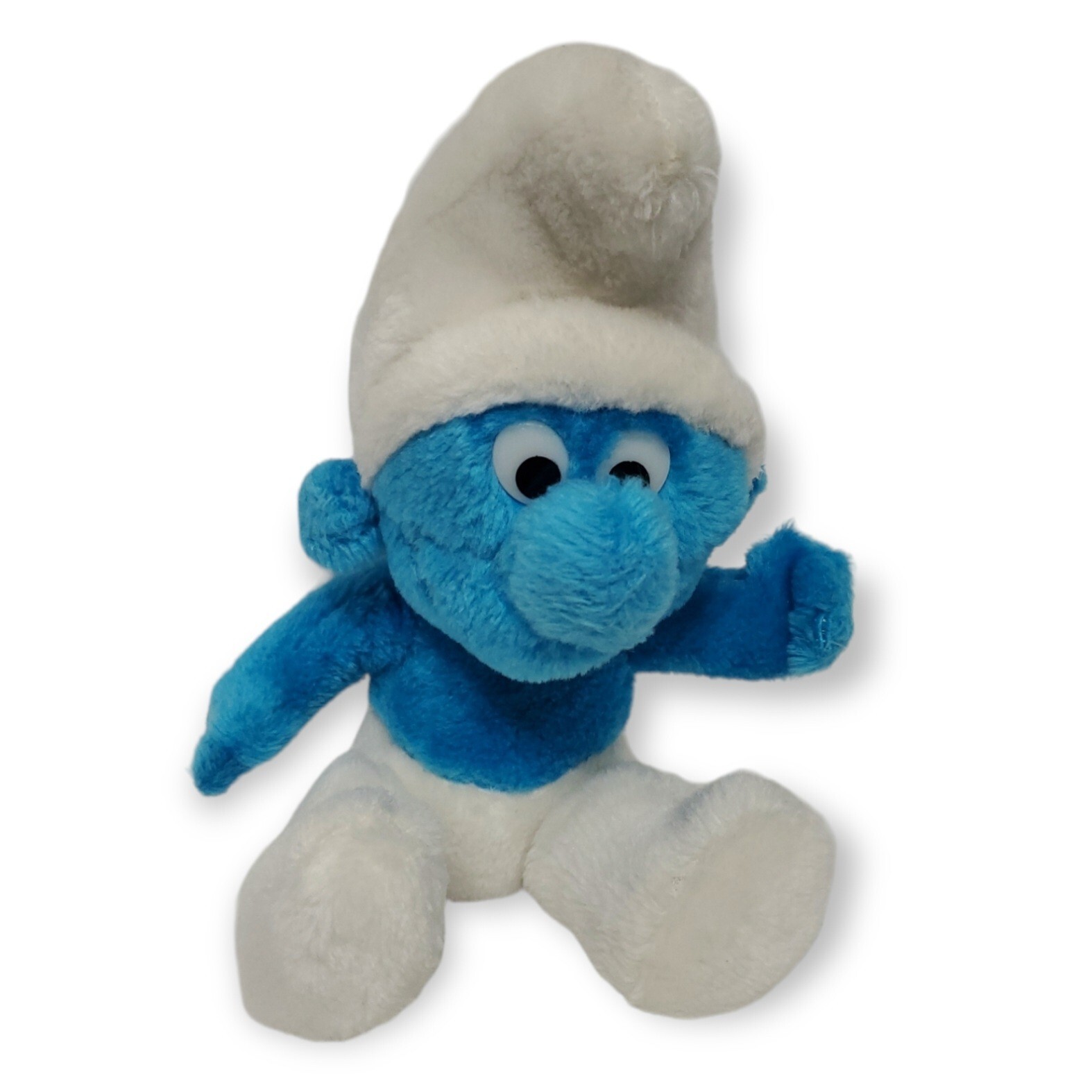 Vtg 1979 SMURF Plush Stuffed Animal Sitting Toy Wallace Berrie & Co Ganz Bros