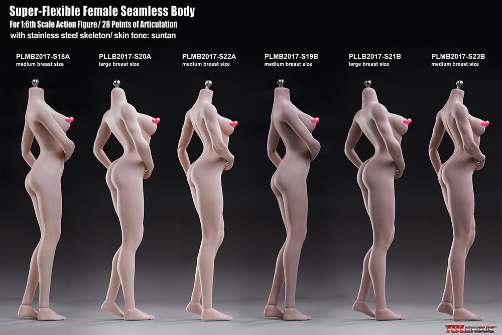 TBleague PLMB2017-S18A 1/6 Woman Mid Breast Pale Seamless Action Figure Body Toy