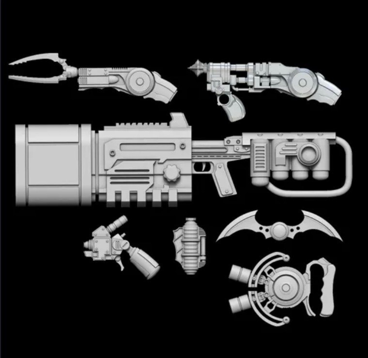 Batman Arkham Weapon Pack Dc Multiverse Marvel Unpainted Custom Action Figure 6”