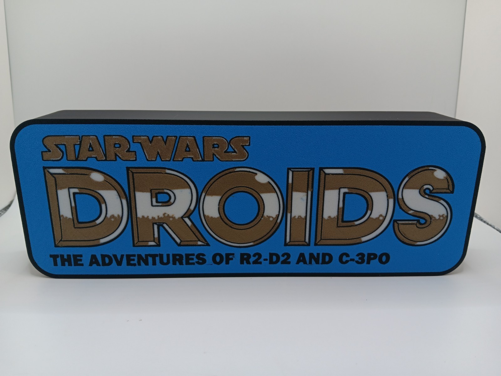 Retro Droids star wars logo lightbox sign for vintage DROIDS Star Wars display