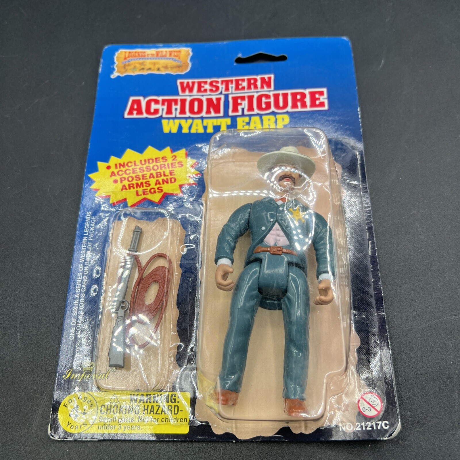Vintage Imperial Toys Legends of the Wild West Wyatt Earp Figure 1991 New