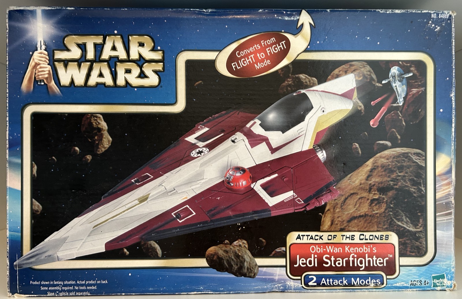 OBI WAN KENOBI’S JEDI STARFIGHTER STAR WARS ATTACK OF THE CLONES HASBRO 2001