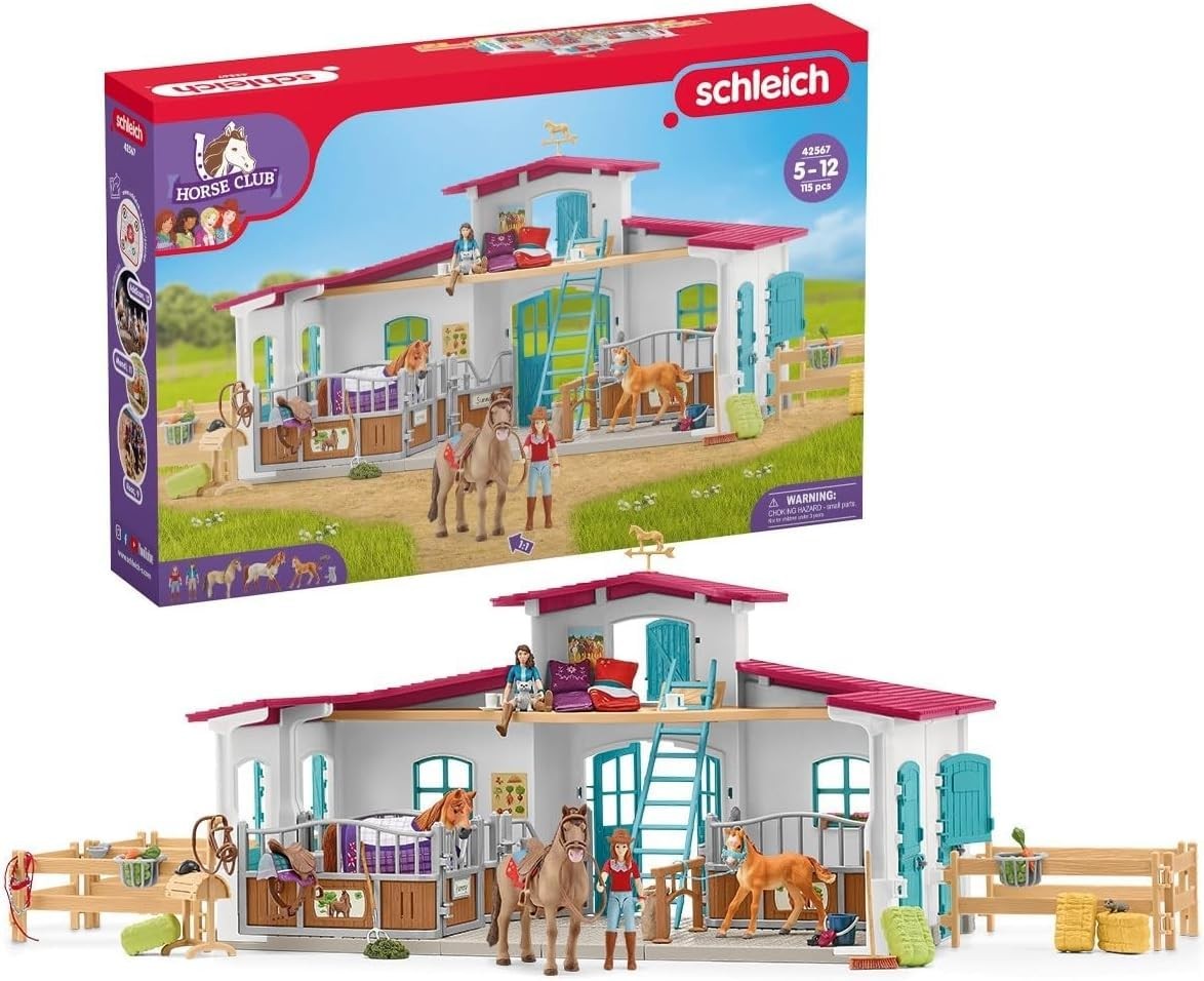 Horse Club – 115 PC Lakeside Riding Center Horse Toy Playset with Horses and …