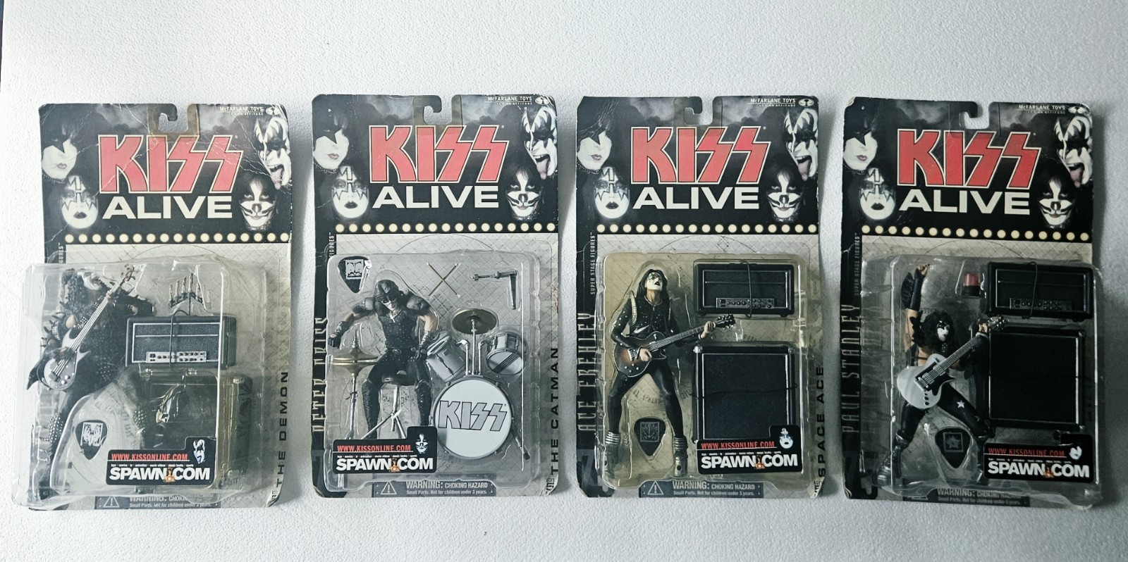 KISS ALIVE – COMPLETE SET, VINTAGE, McFARLANE – ACE PAUL, GENE PETER – 2000