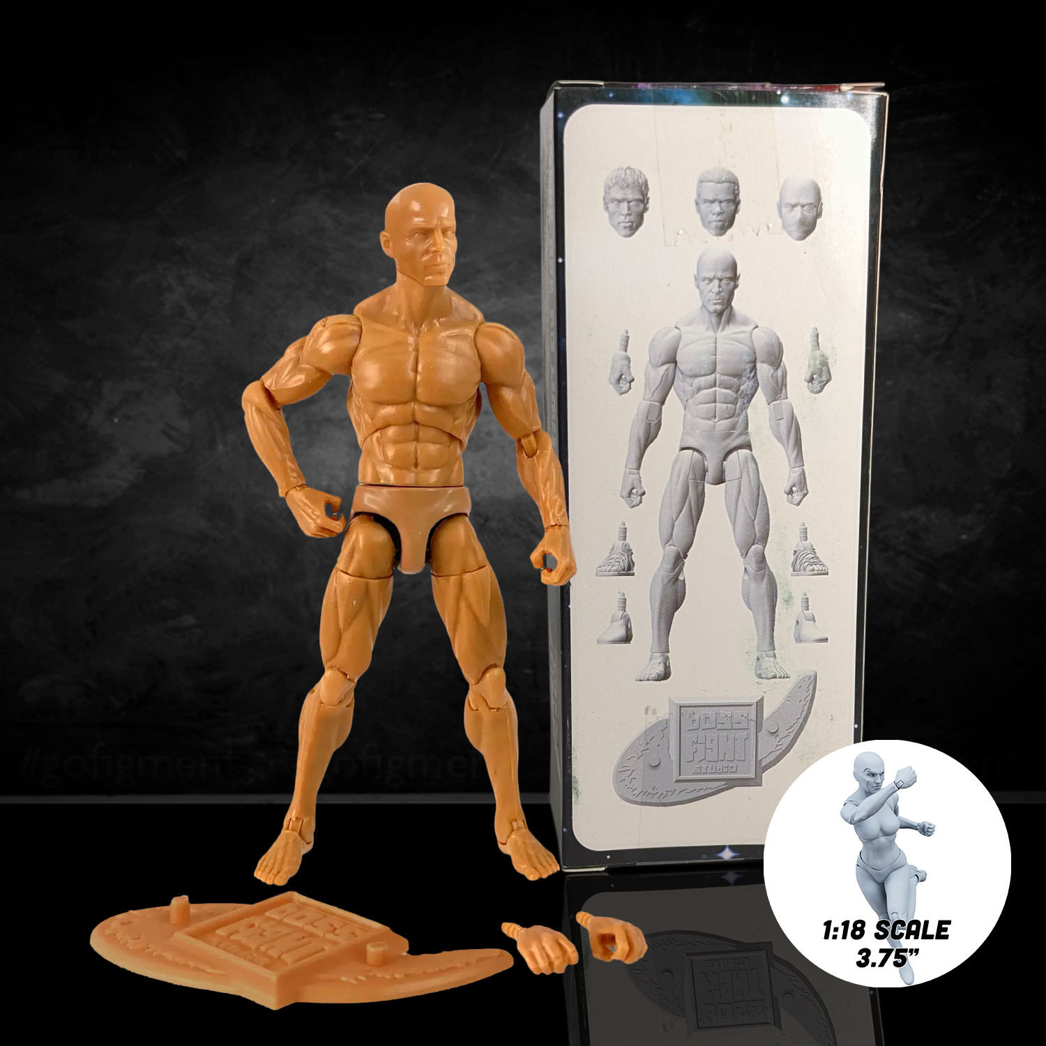 Vitruvian H.A.C.K.S. Character Blanks Champagne Beige Male 1:18 Scale Action