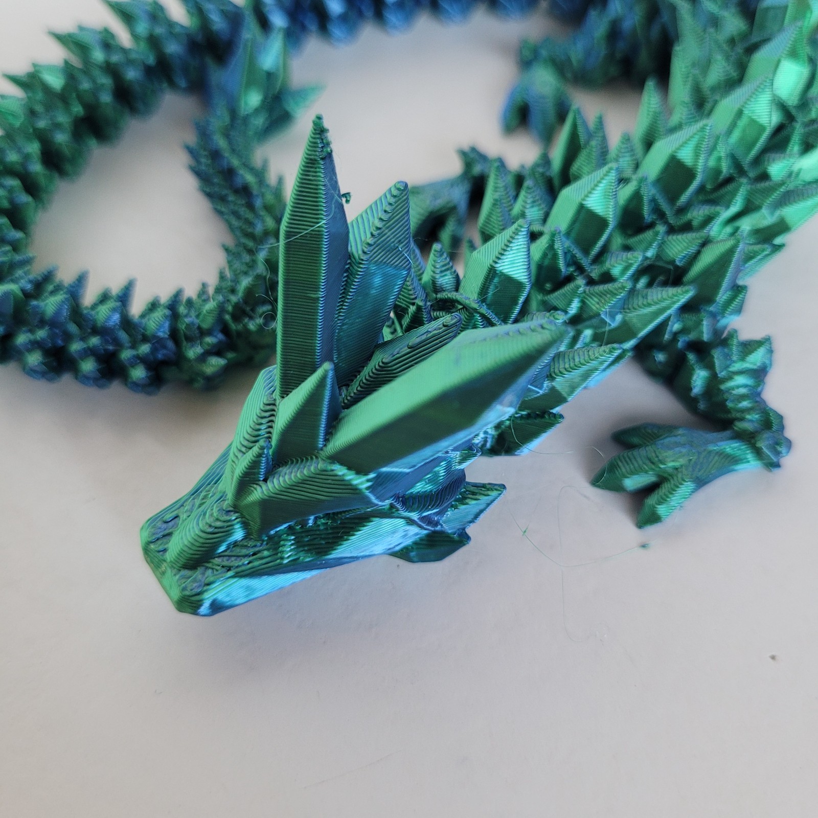 3D Printed Dragon Crystal Fully Articulated 14 Inches Fidget Toys Home Office