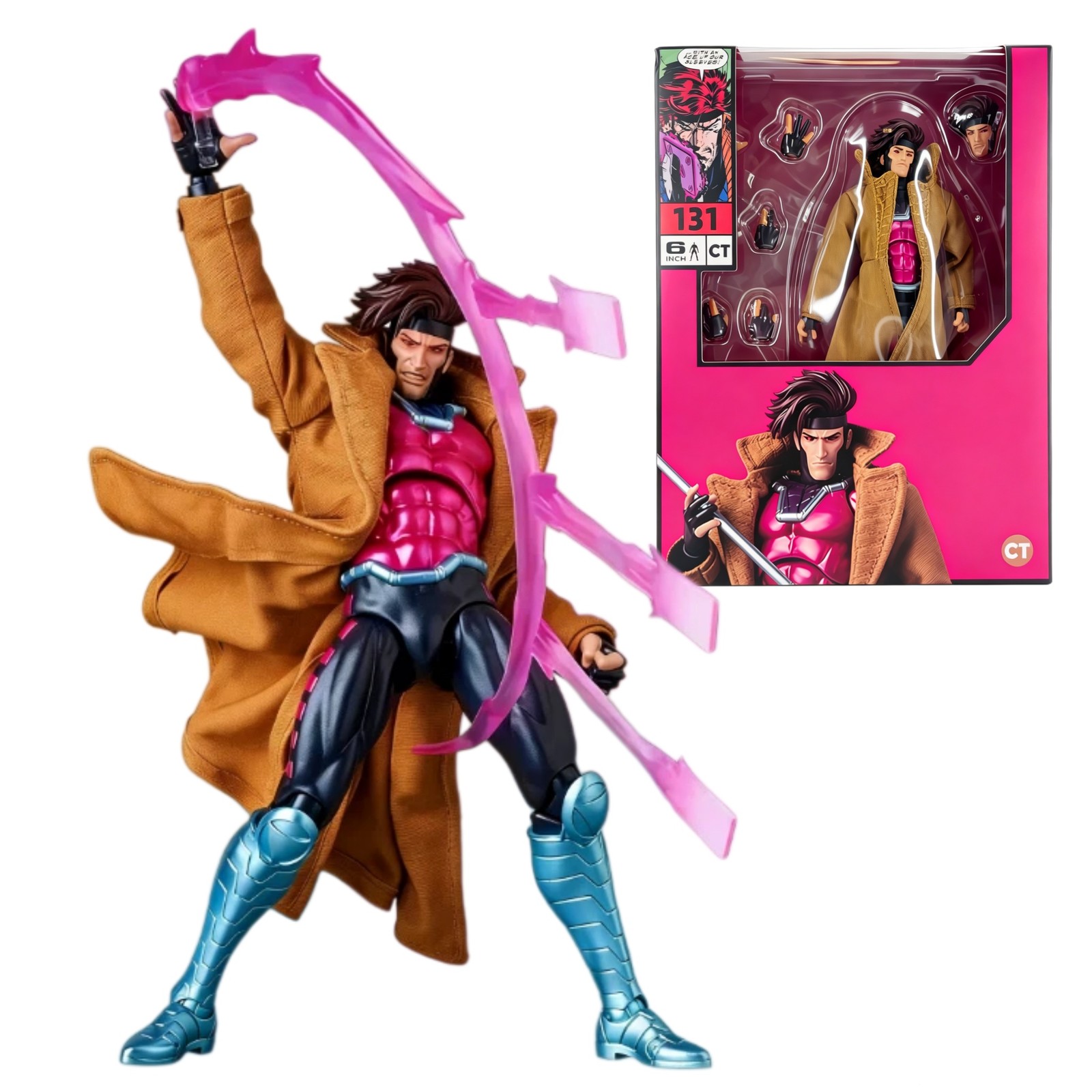 Gambit X-Men Comic Version w/Accessory 6″ Action Figure New Box CT Toys #131