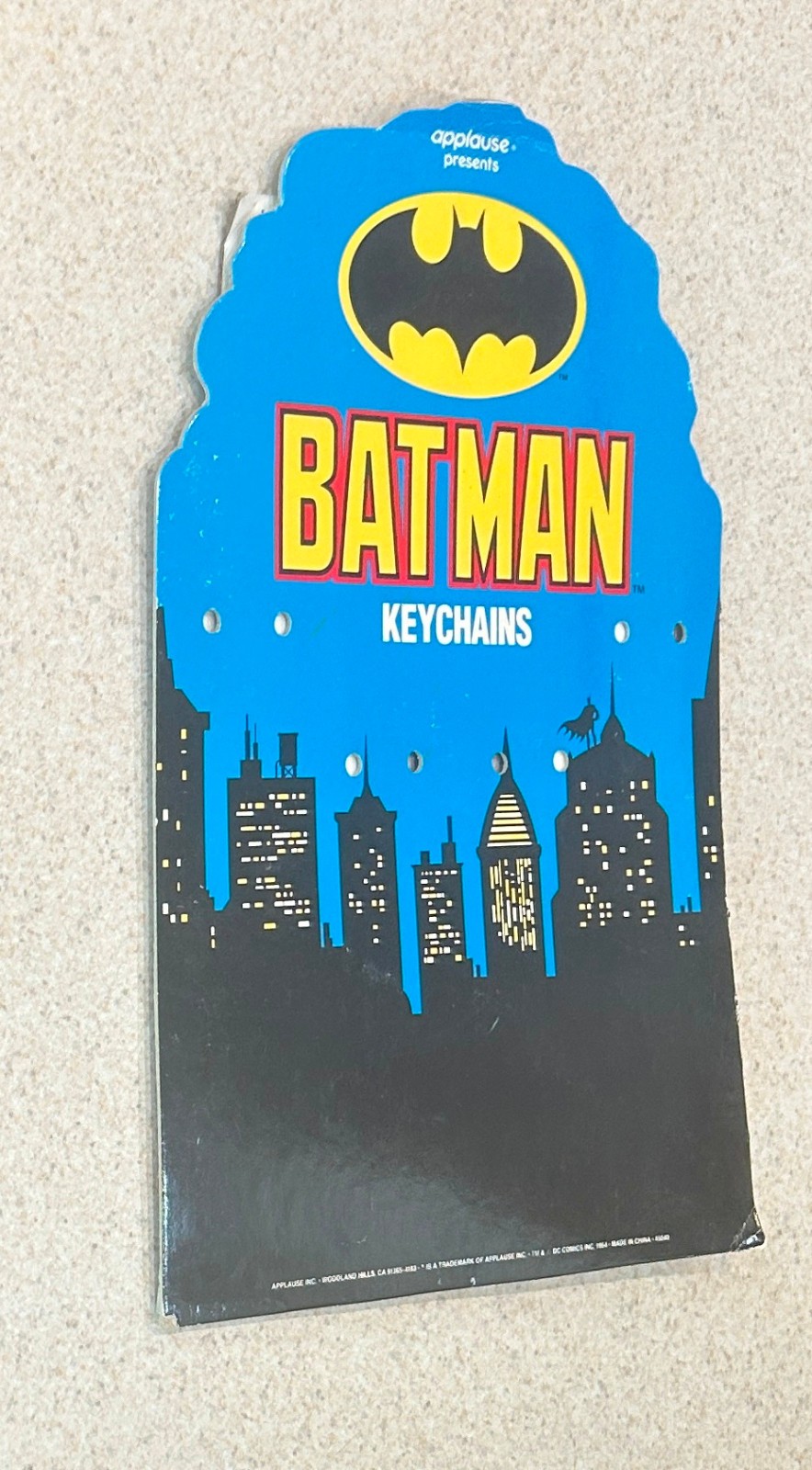 BATMAN KEYCHAINS (1989 Applause) — Cardboard Store Promo DIsplay