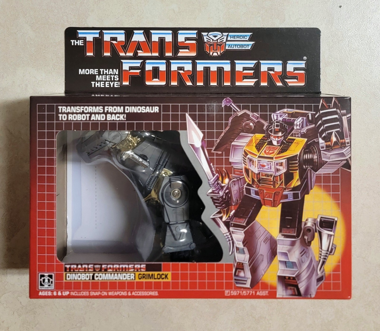 TRANSFORMERS G1 GRIMLOCK US SELLER MISB RARE! AUTOBOT DINOBOT TOY ROBOT DINOSAUR