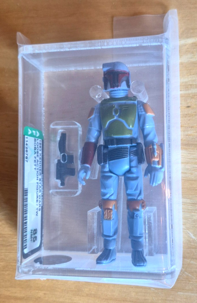 Vintage Star Wars BOBA FETT AFA 85 CAS 1983 Taiwan TW loose figure NM+