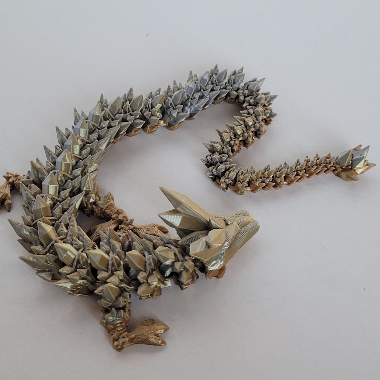 3D Printed Dragon Crystal Fully Articulated 14 Inches Fidget Toys Home Office
