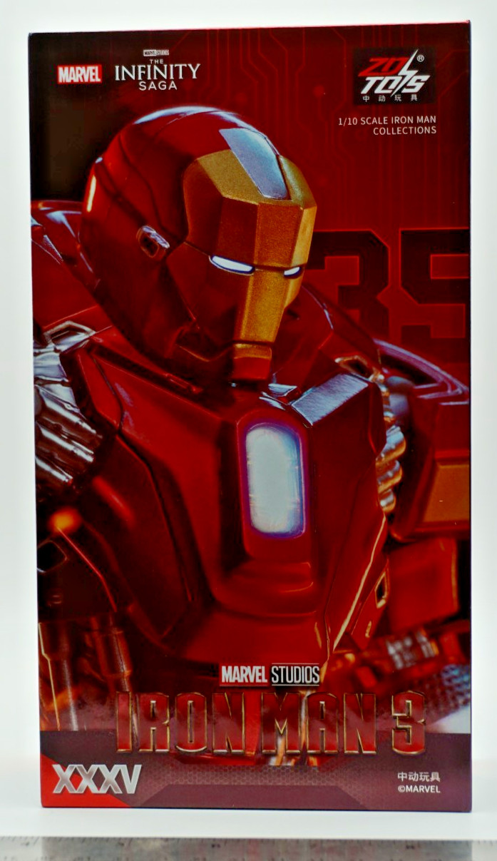 ZD Toys Marvel Iron Man Mark 35 Mk XXXV Red Snapper 1/10 Scale Figure Open Box