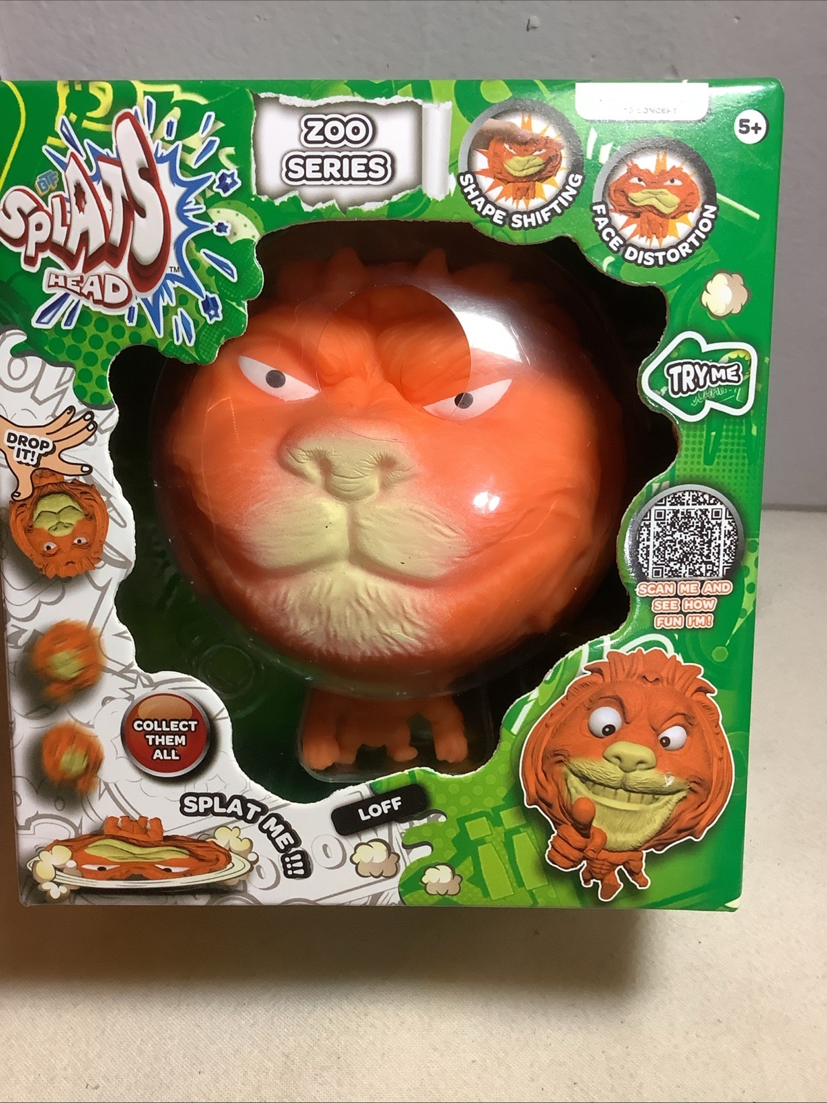 Zoo Series Loff Lion Stress Ball Orange Splats Head New In Box