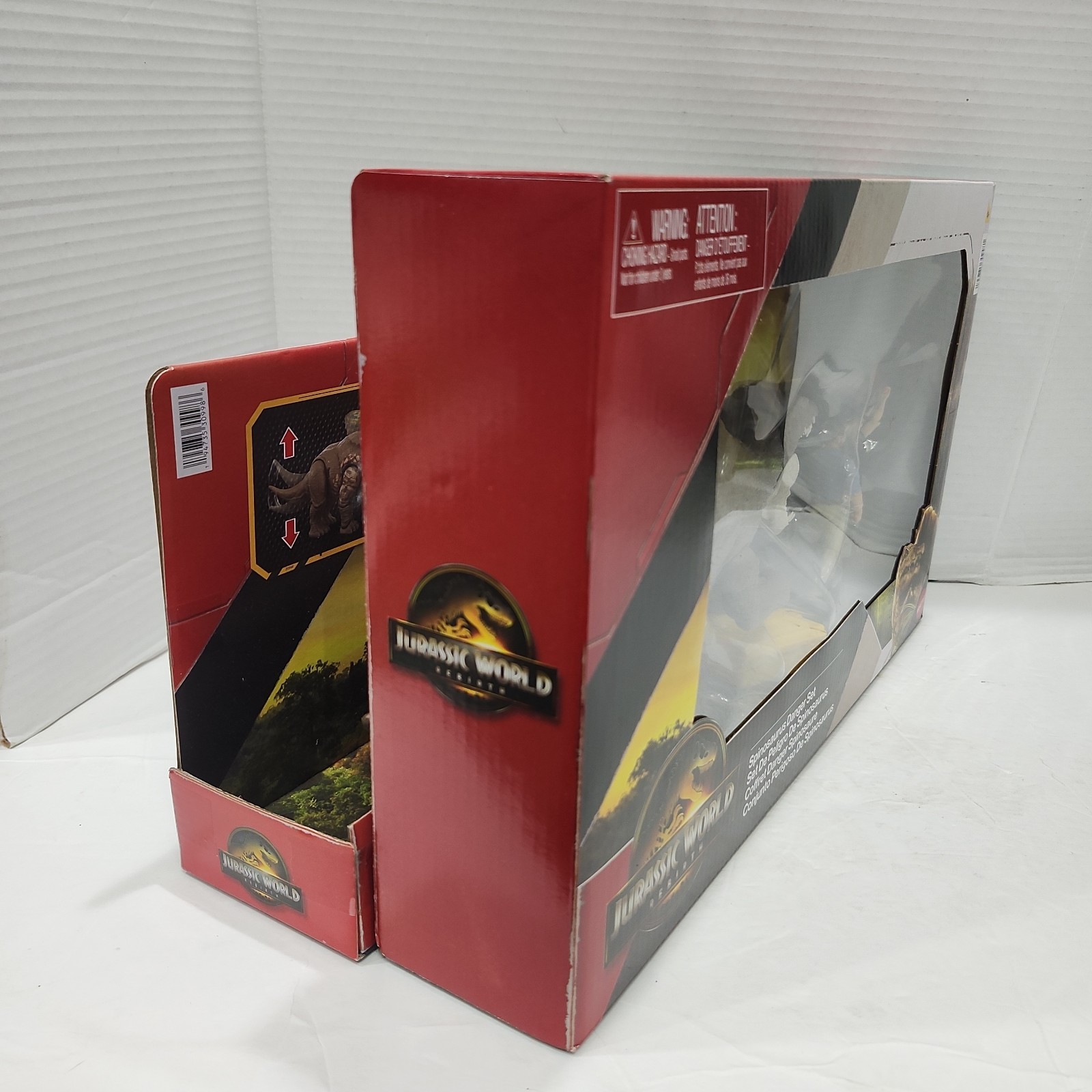 JURASSIC World Rebirth Spinosaurus Danger Set Eotriceraptops Thrashers Dino Set