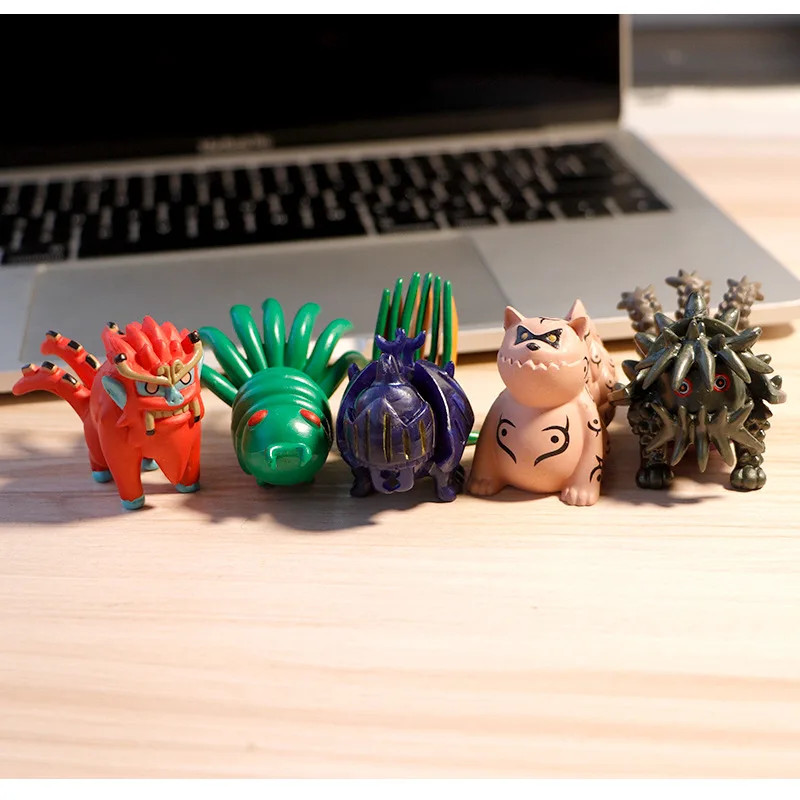 11Pcs/Set 4-8cm Tailed Beasts Shukaku Gyuki Kurama Isobu Kokuo Saiken Chomei