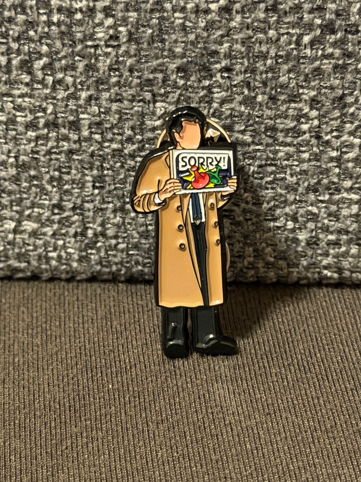 Supernatural Castiel “sorry” enamel pin