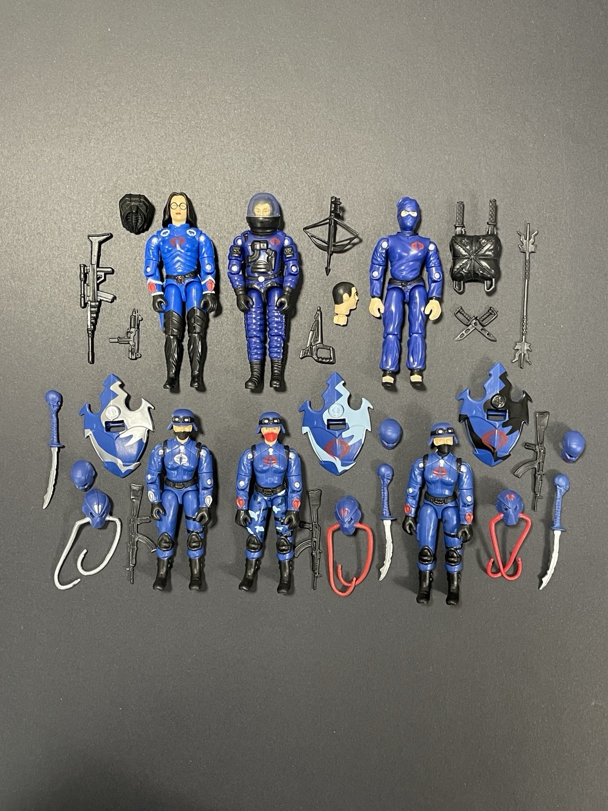 Gi Joe LadyJayeToys Lot Of 6 Cobra Blue Baroness Vypra Jinx Pilot Female Trooper