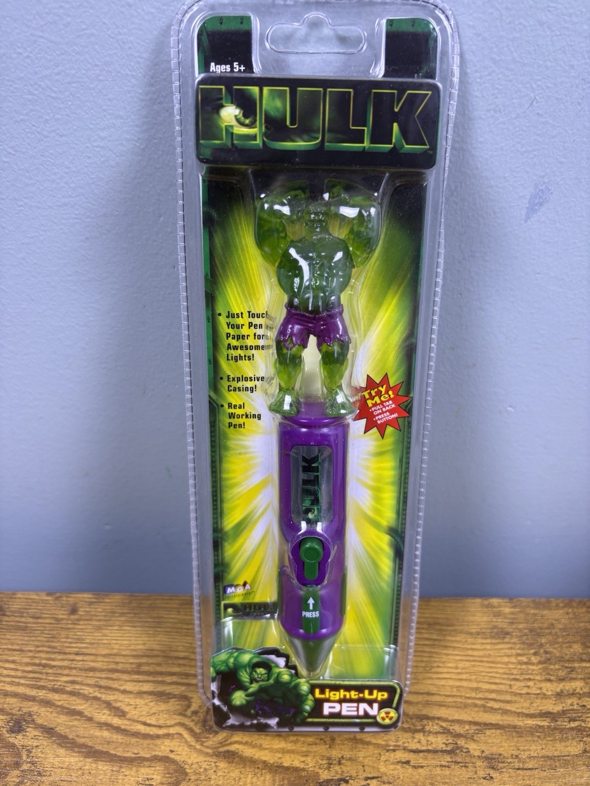 2003 Marvel Incredible Hulk Light Up Pen NIB Factory Sealed MGA Entertainment