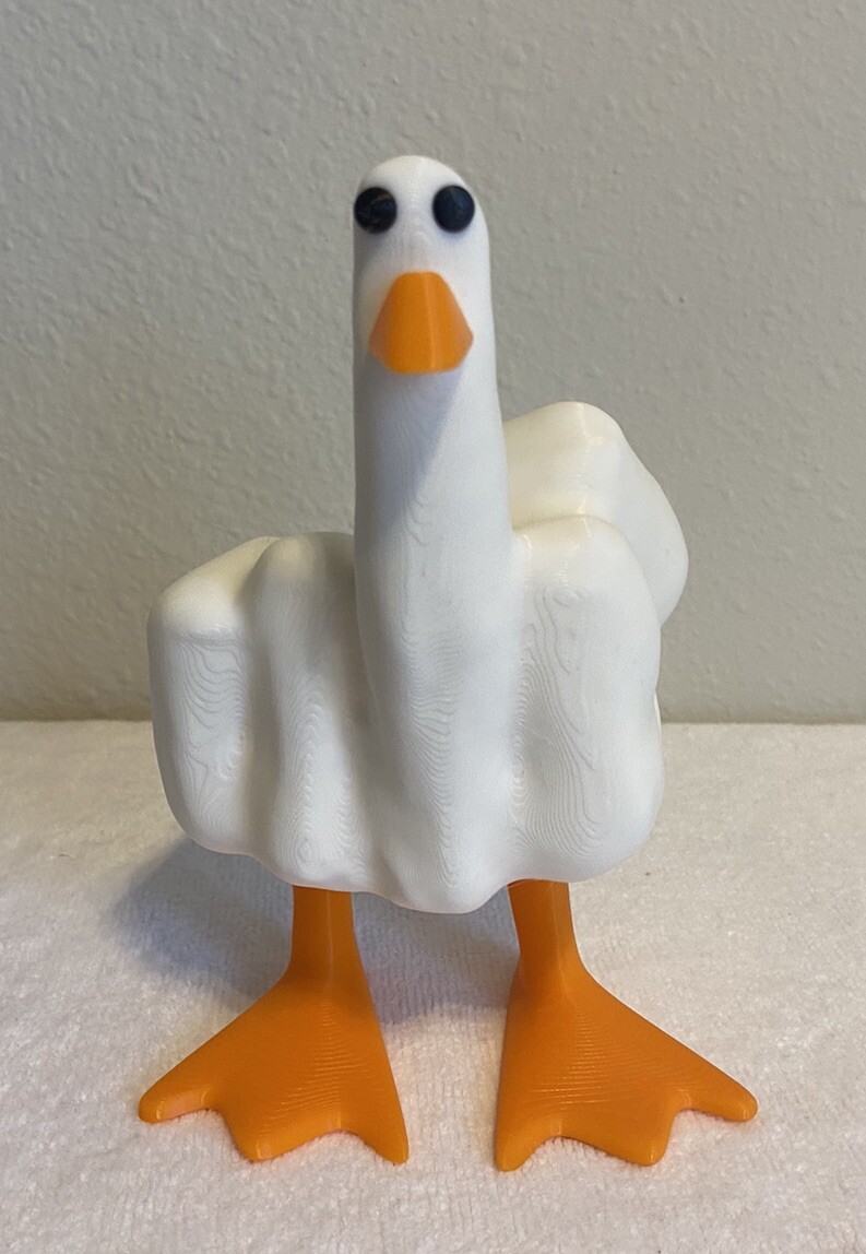 3D-Printed Middle Finger Duck (Custom colors check description!)
