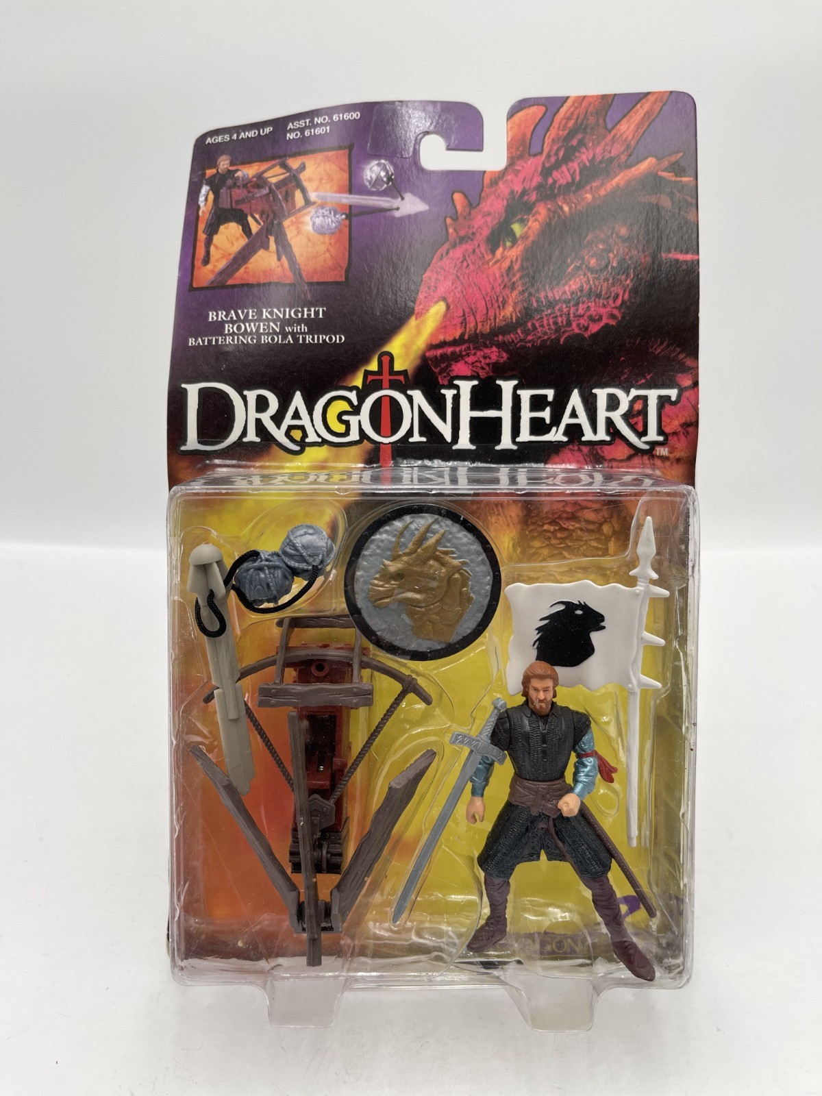 DragonHeart Brave Knight Bowen Action Figure & Battering Bola Tripod 1995 Kenner