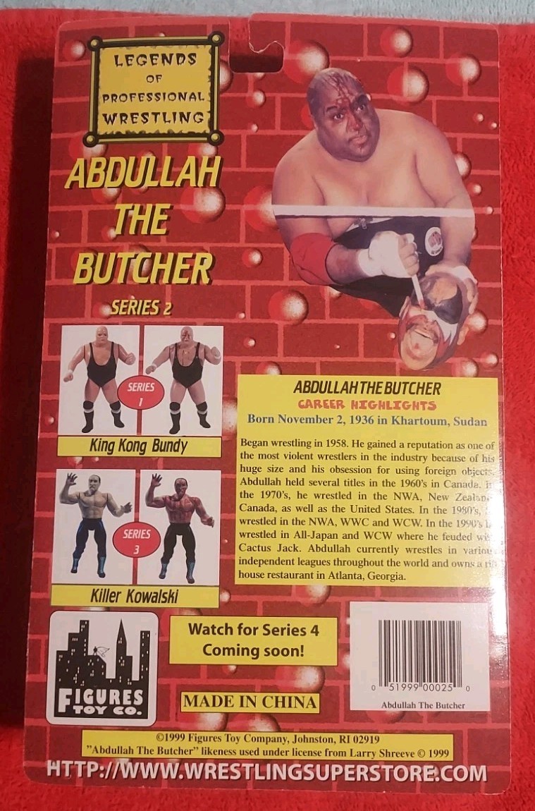 Abdullah The Butcher Legends Of Professional Wrestling Series 2 Figure MOC BLOOD