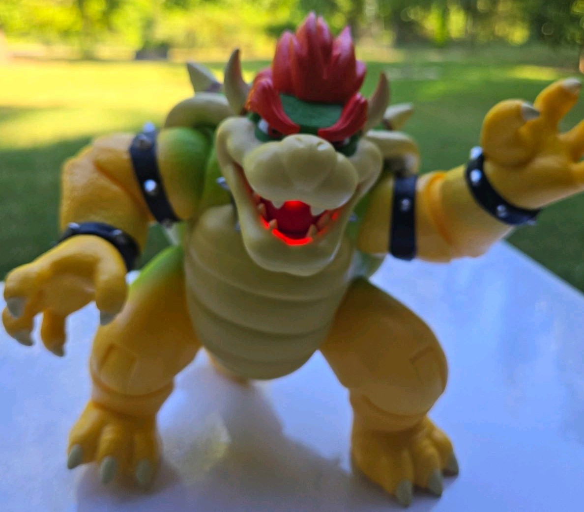 Nintendo Light-Up Bowser Action Figure Super Mario Bros. Plastic Yellow/Green