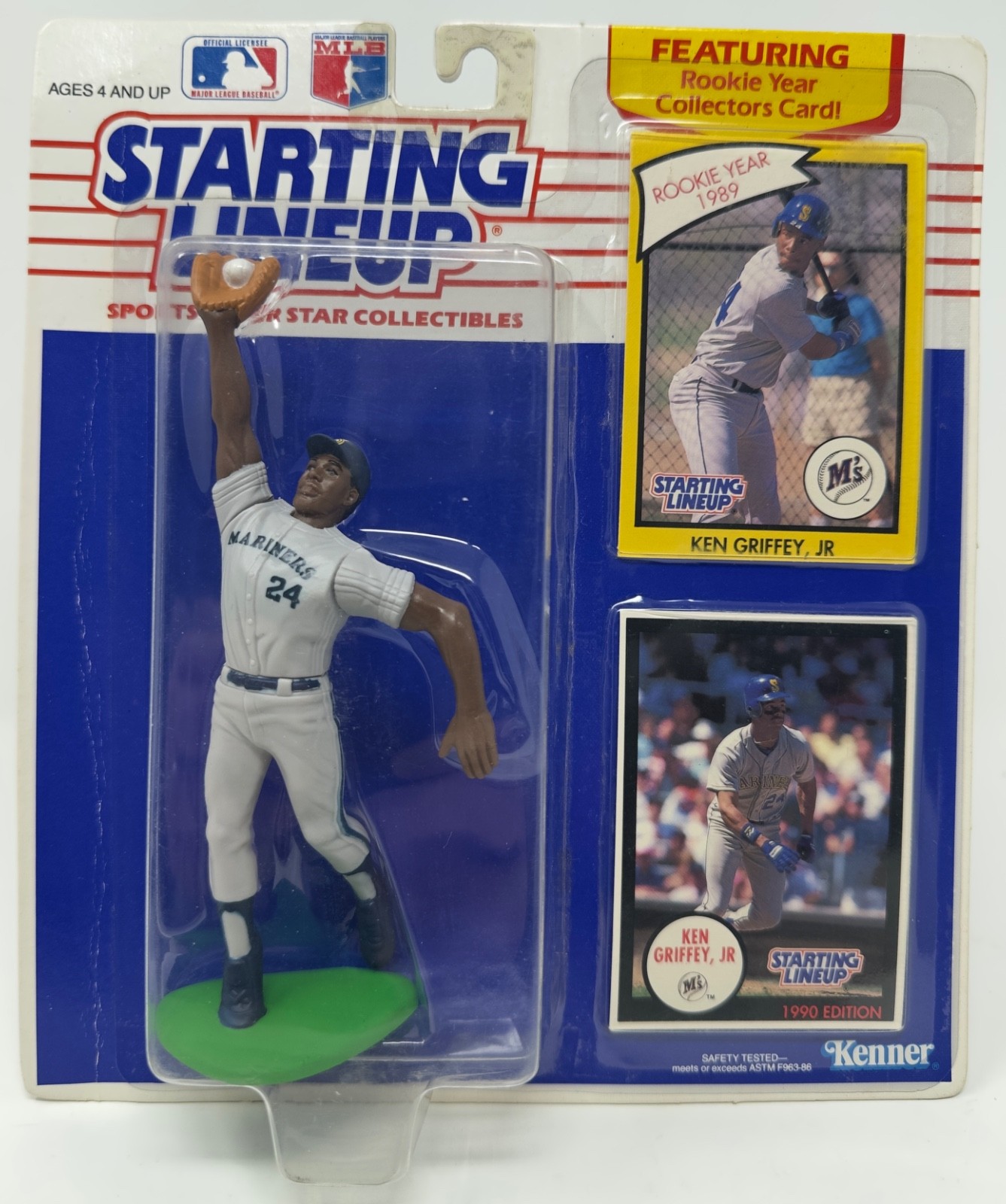 1990 KENNER STARTING LINEUP MLB BASEBALL KEN GRIFFEY JR SEATTLE MARINERS MOC