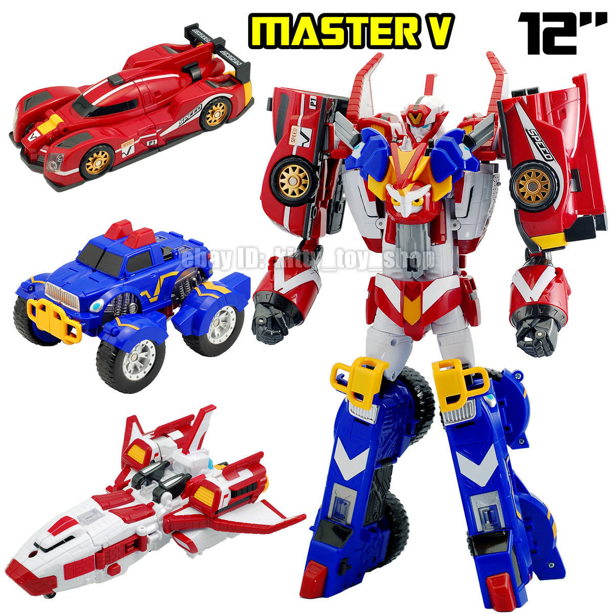 Tobot V Galaxy Detectives 15″ Master V Ultimate Figure Vehicle Combiner Robot