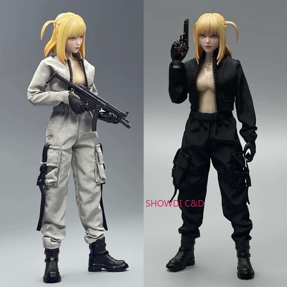 1/12 Female Jacket Pants Clothes Model For 6” Action Figure Body (No Figure)