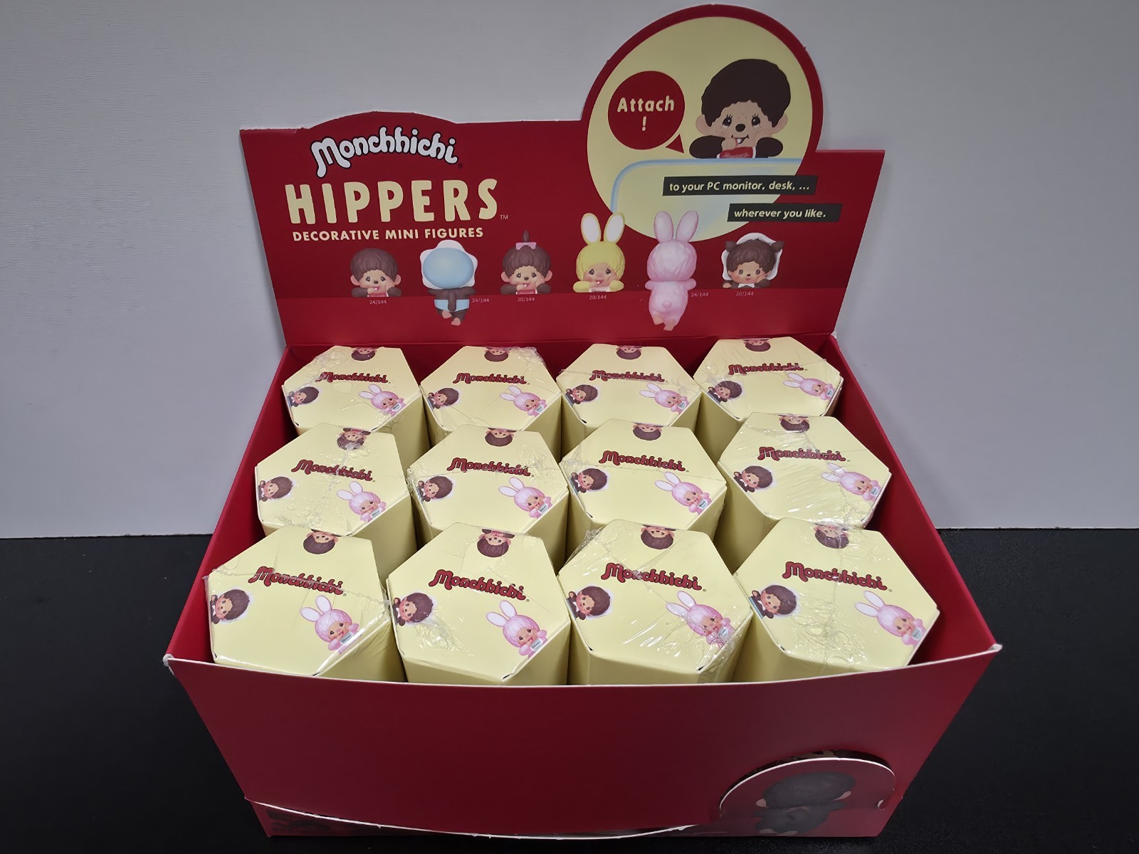Monchhichi Hippers Decorative Mini Figures Blind Box Case NEW/OPEN BOX DMG PKG