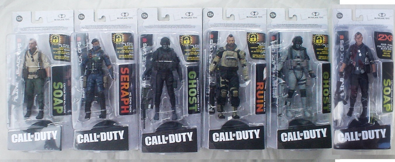 CALL OF DUTY SET McFarlane Soap Seraph Ghost Ruin GameStop 6″ inch figure 2018