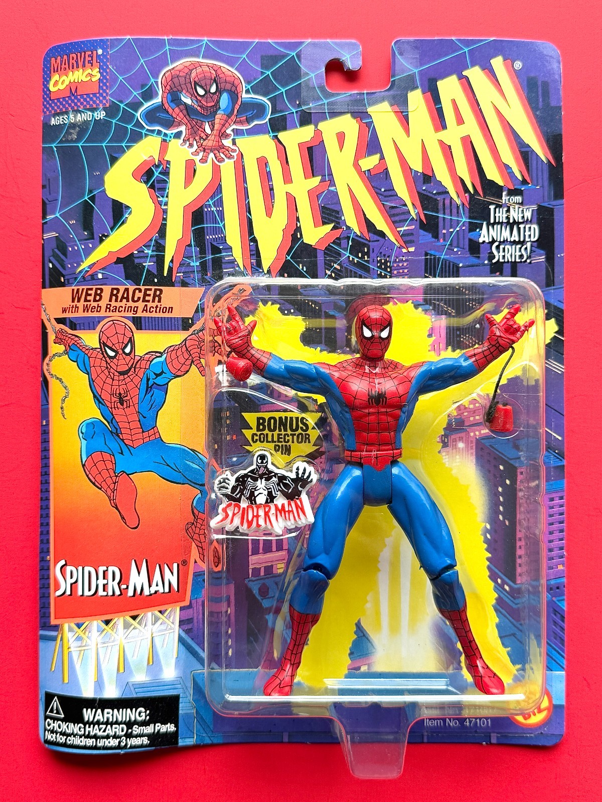 1994 Vintage TOY BIZ Marvel Comics Web Racer SPIDER-MAN Action Figure Sealed?❗️