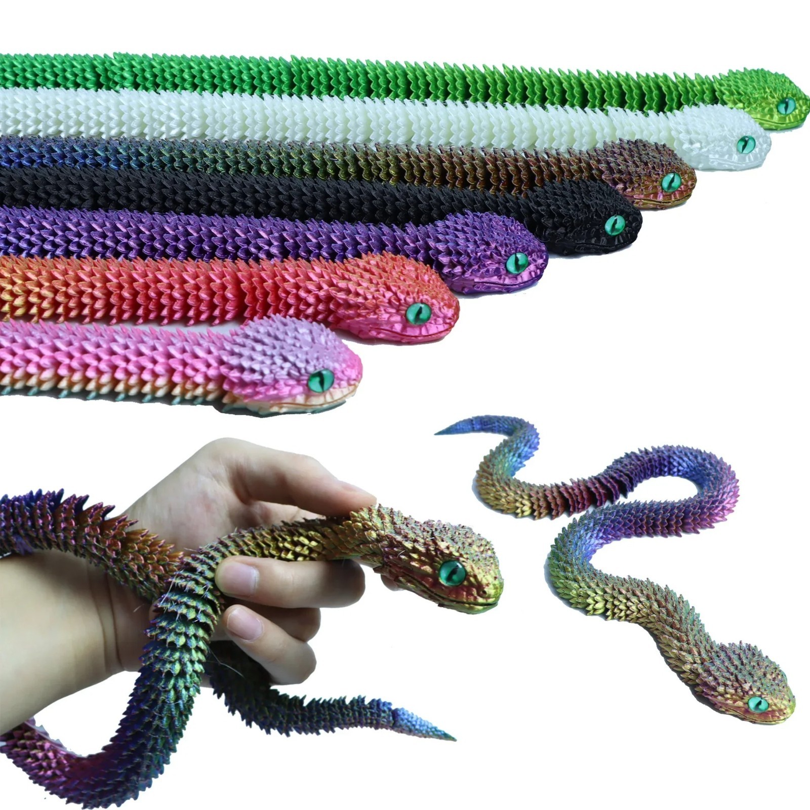 3D Printing Action Figure Snake Egg Toys Creative Stress Relief Anime Figures Mo