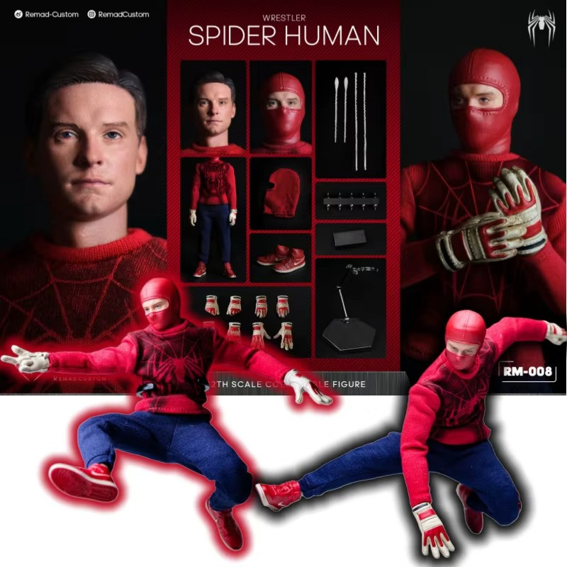 Remad Custom 1/12 Spider Human Wrestler Spider Man Tobey Maguire Figure