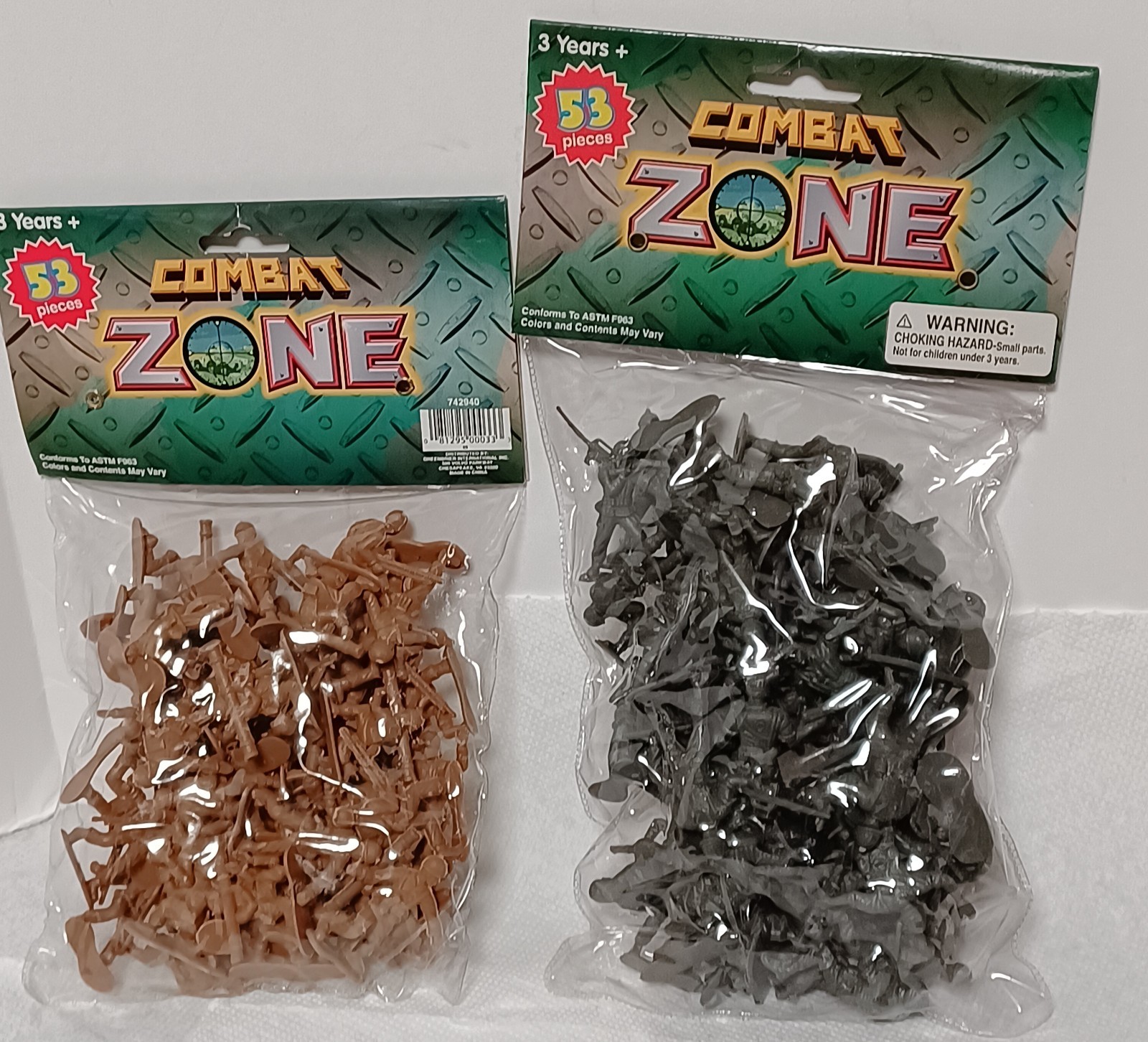 2 Packages of Combat Zone Army, Military Men Toy Soldiers NIP