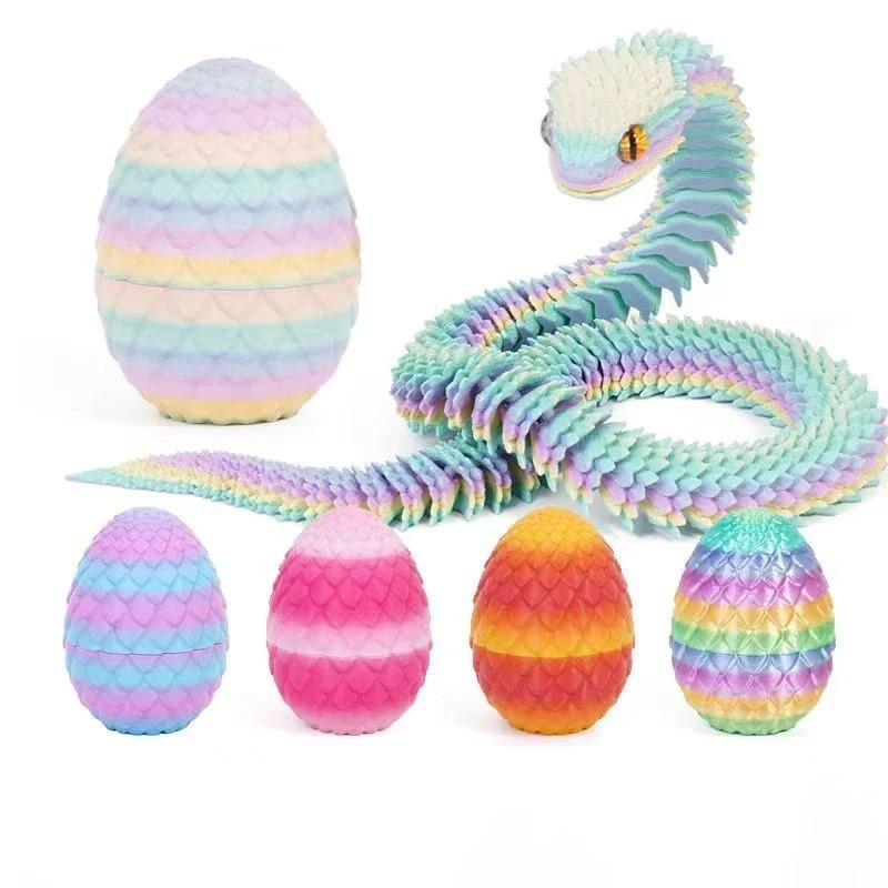3D Printing Action Figure Snake Egg Toys Creative Stress Relief Anime Figures Mo
