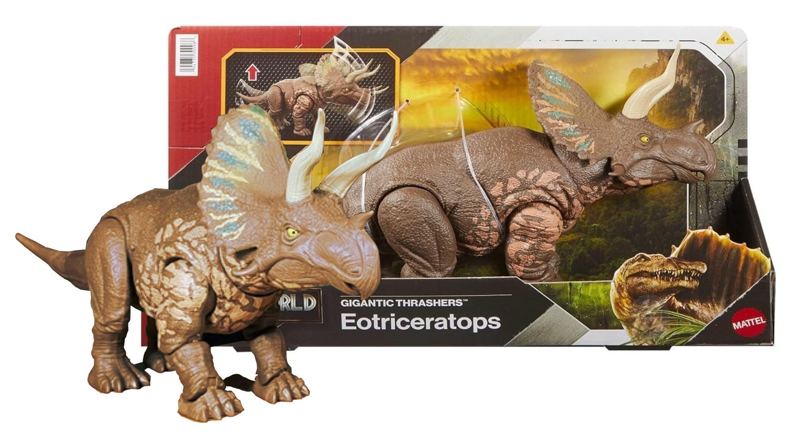 Jurassic World Rebirth Gigantic Thrashers Eotriceratops 14″ Figure New in Box