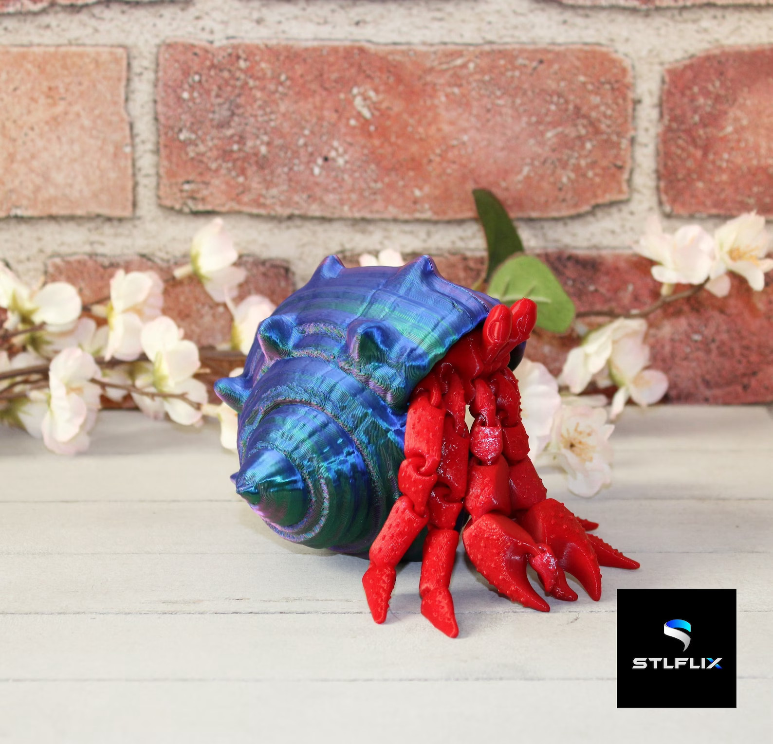 3D Printed Articulating Hermit Crab With/Without Shell