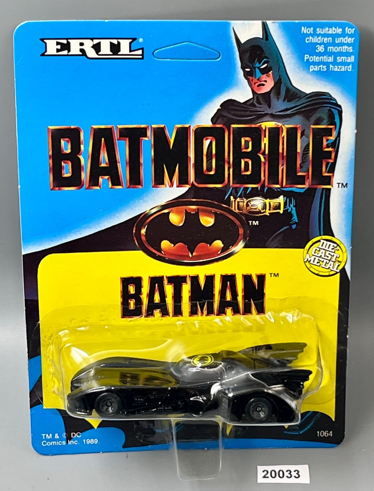 BATMAN BATMOBILE 1989 UNPUNCHED Die-Cast Metal Action Figure ERTL NEW