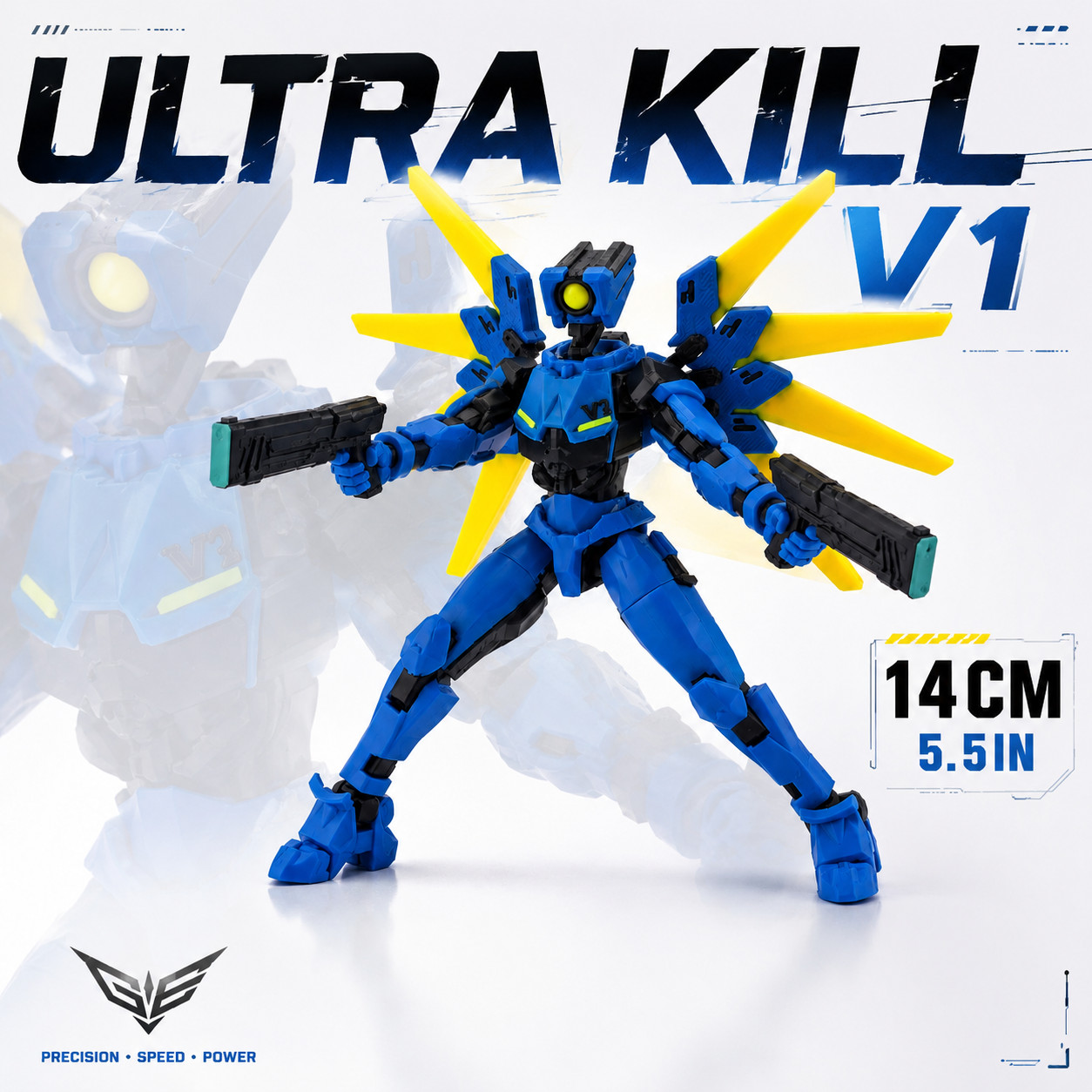 Ultra Kill V1 Action Figure 14cm/5.5in – 1/12 Scale 3D Printed Collectible Toy