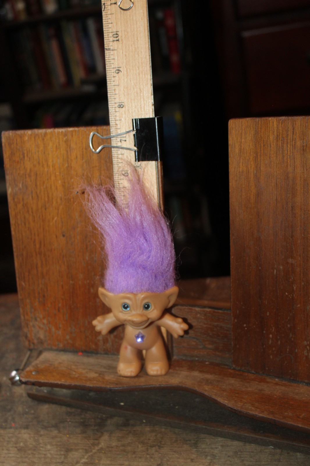 Vintage Ace Novelty Troll Action Figure Purple Hair and Jewel