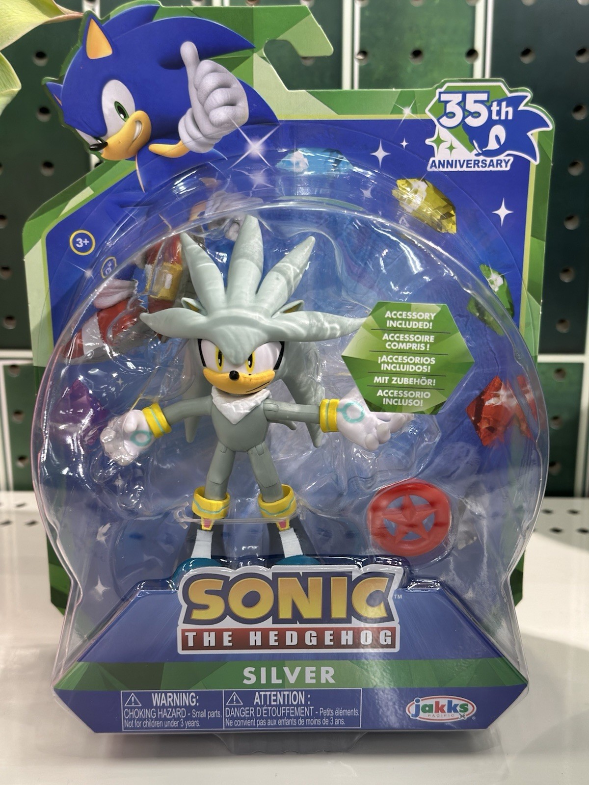 Sonic The Hedgehog SILVER 35th Anniversary Action Figure Collectible NEW